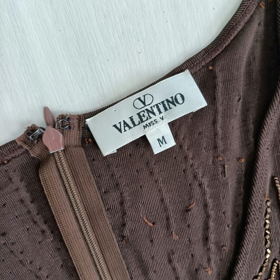Vestito marrone con perline Valentino Miss V