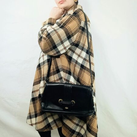 Borsa Pierre Cardin in pelle nera vintage 70s