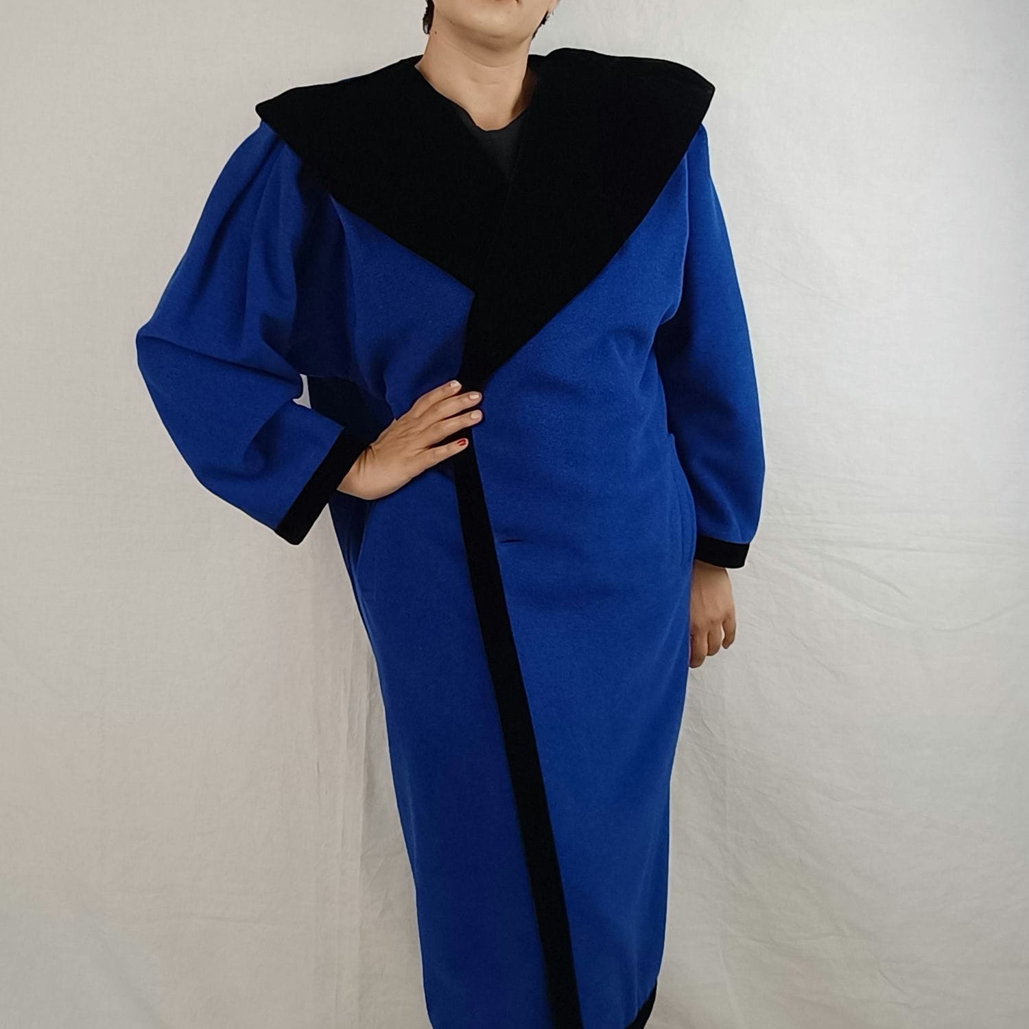 vintage blue maxi coat