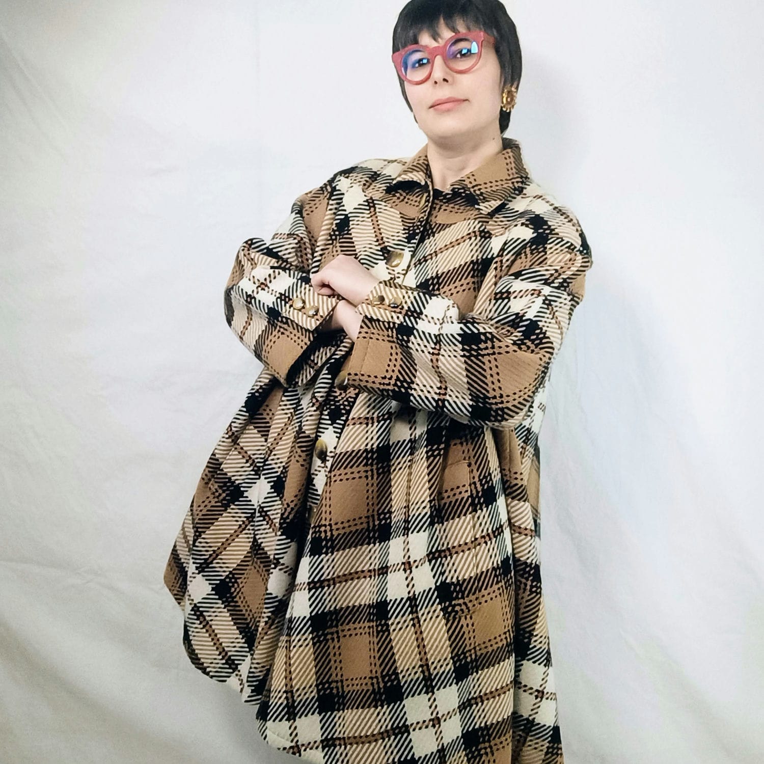 90s plaid coat
