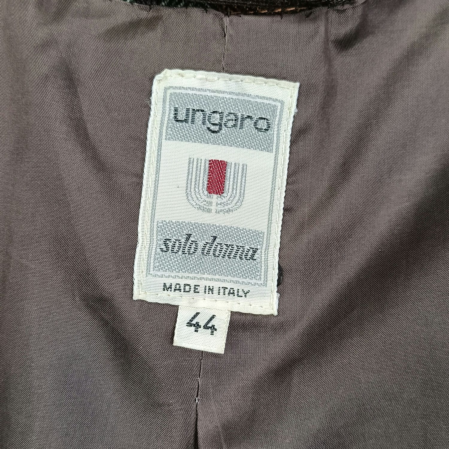 Giacca in lana grigia e marrone a righe Ungaro vintage