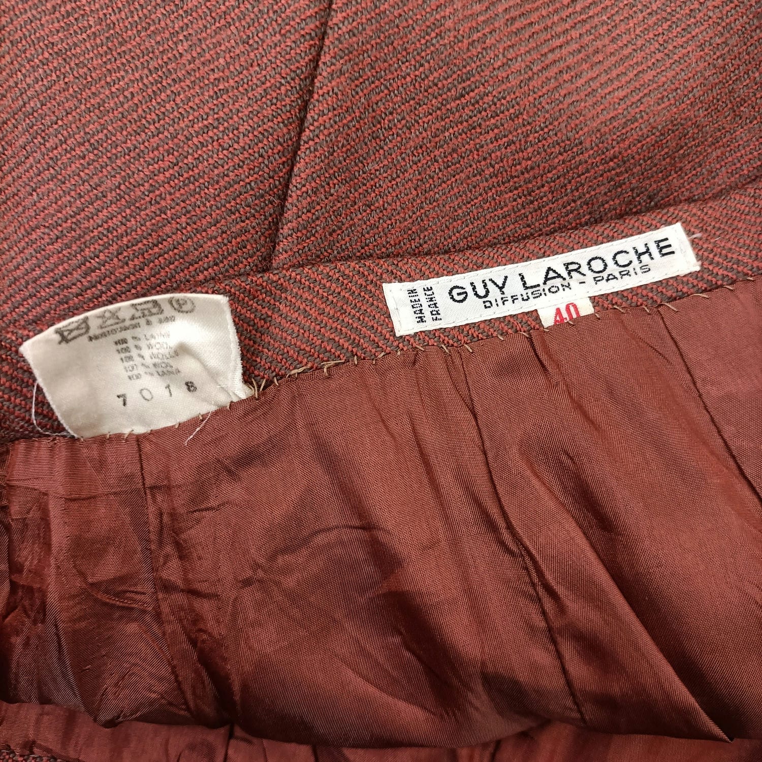 Gonna in lana rosso mattone Guy Laroche