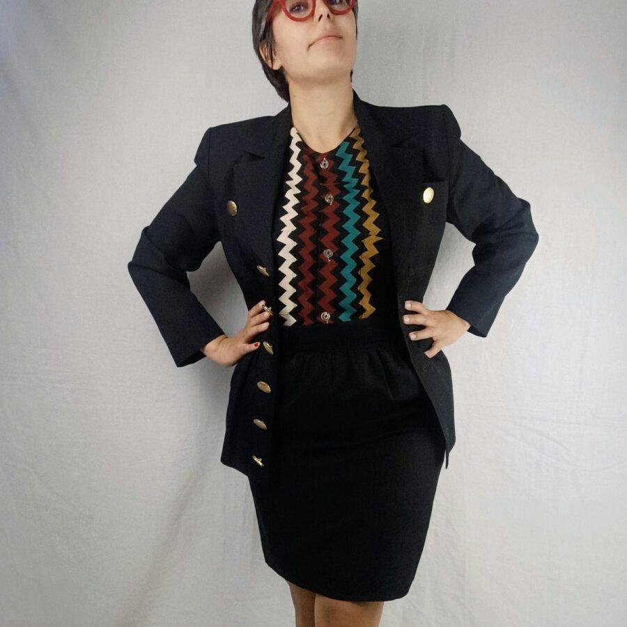 vintage skirt suit 90s