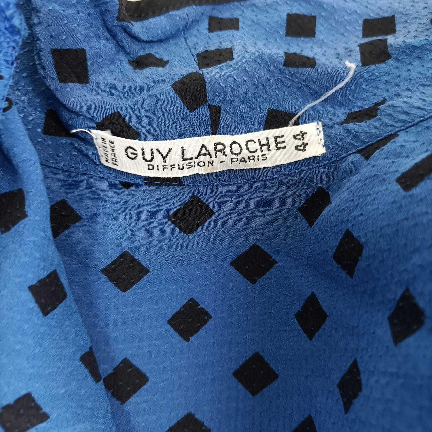 Vestito vintage lungo in seta blu Guy Laroche