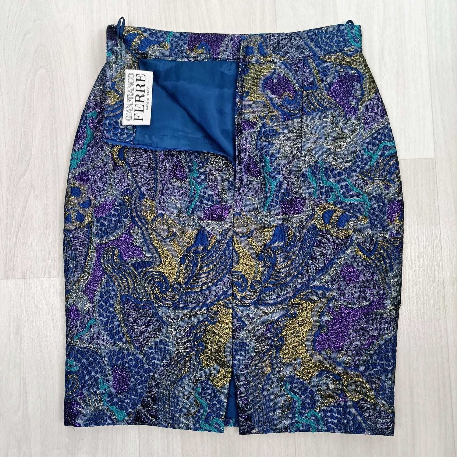 Gonna in lurex blu Gianfranco Ferré