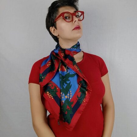 Foulard Roberta di Camerino in seta vintage anni '80