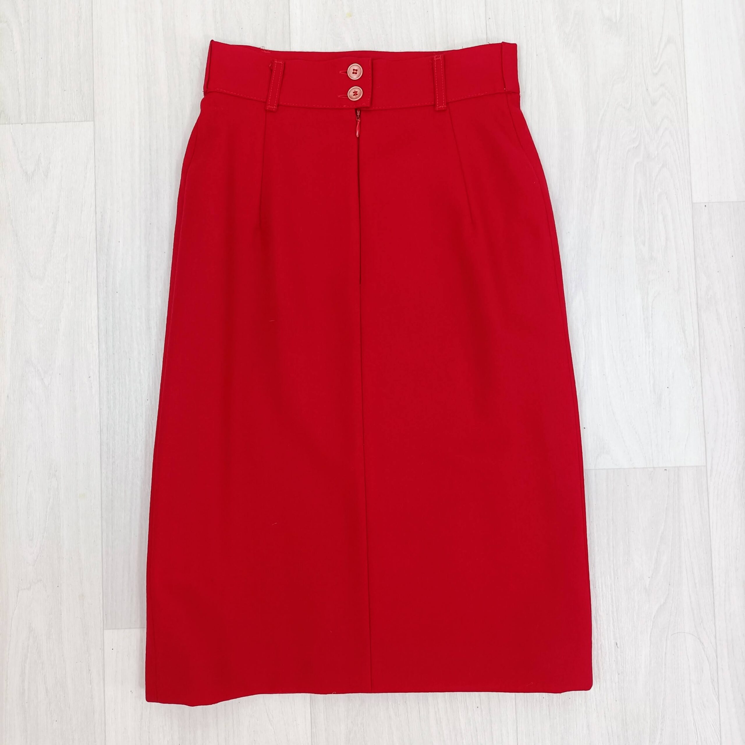 Gonna rossa in lana vergine vintage 90s