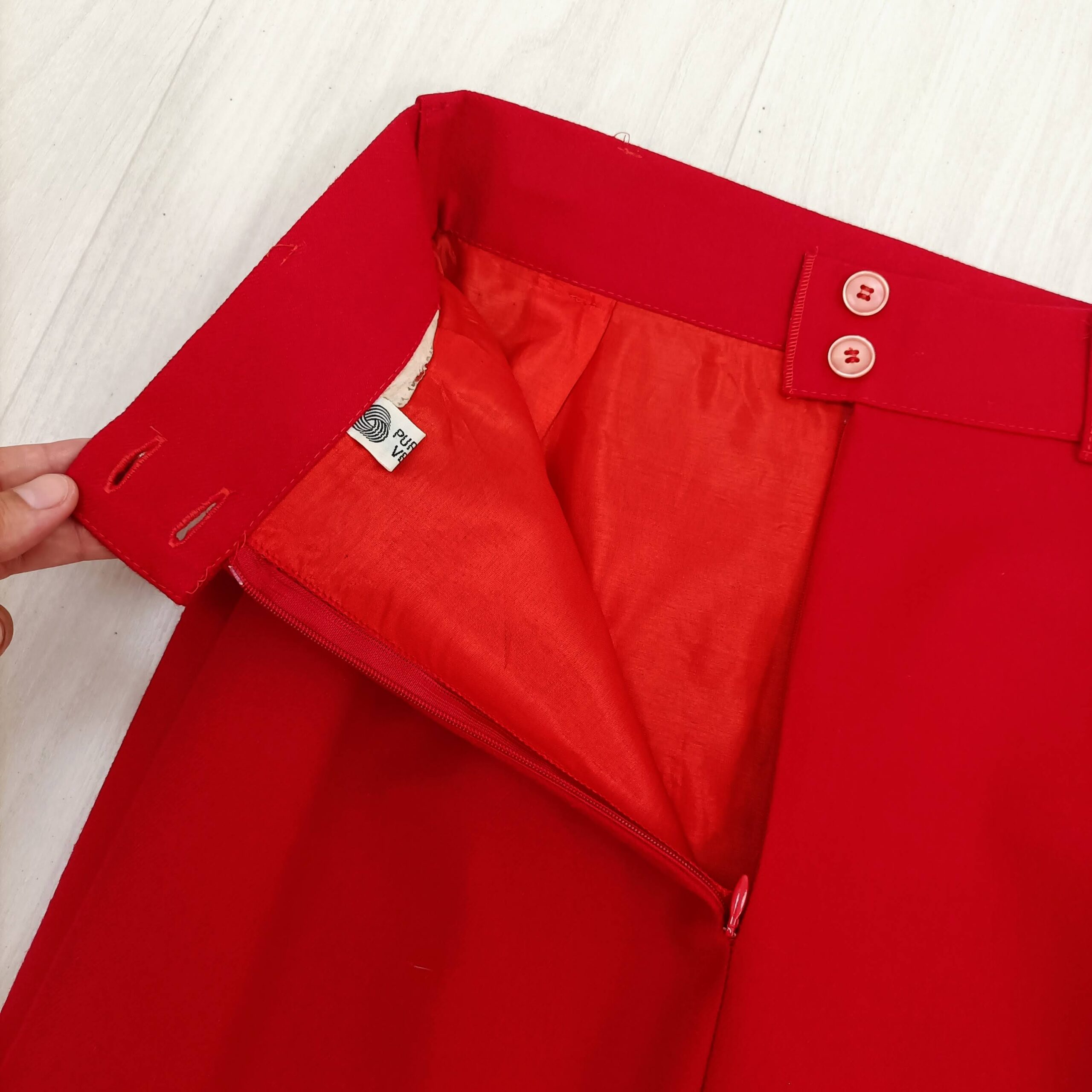 gonna rossa lana vergine