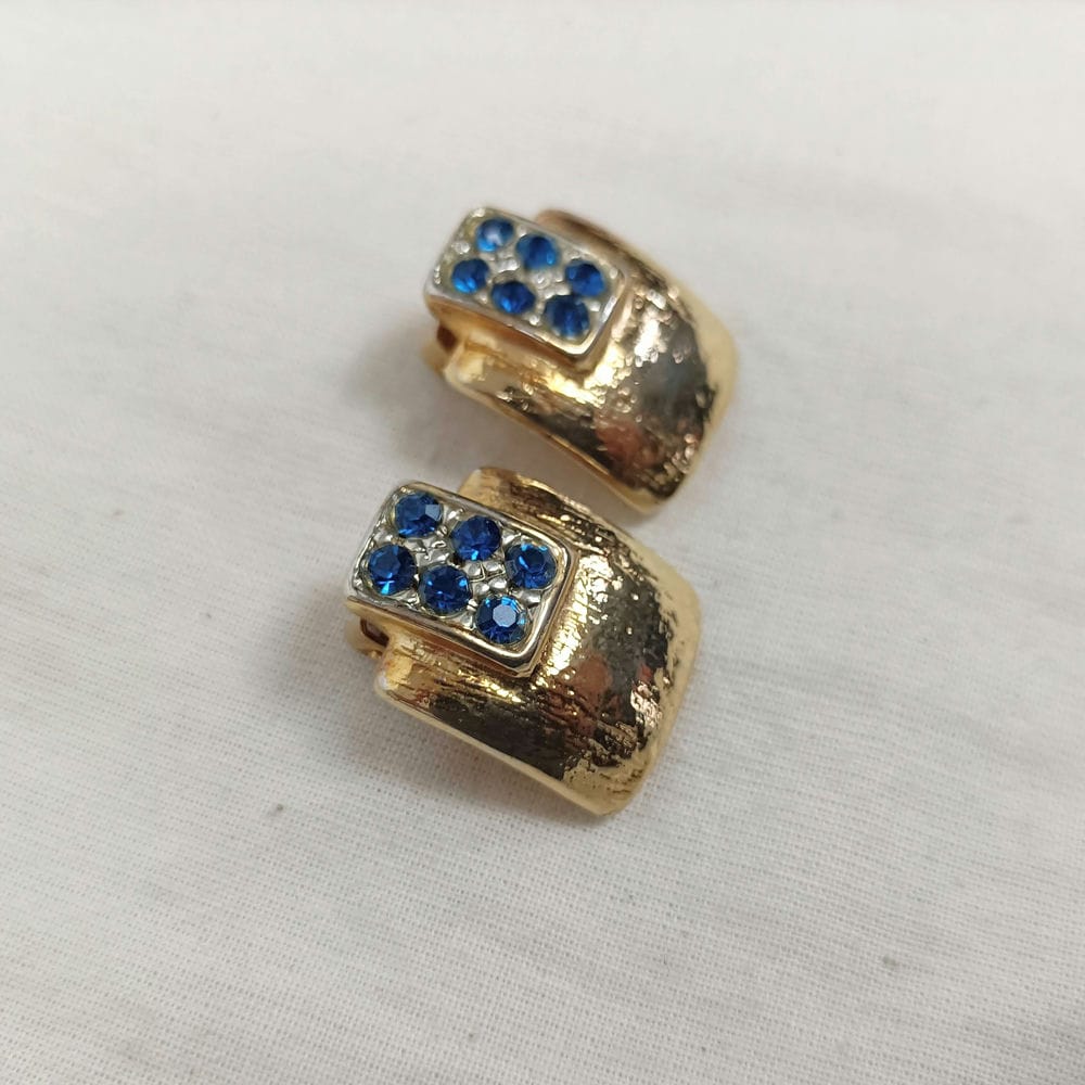 Orecchini blu eleganti vintage anni 80