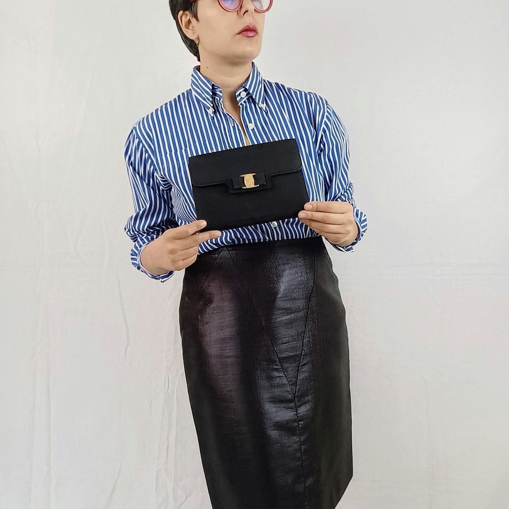 borsa nera elegante vintage