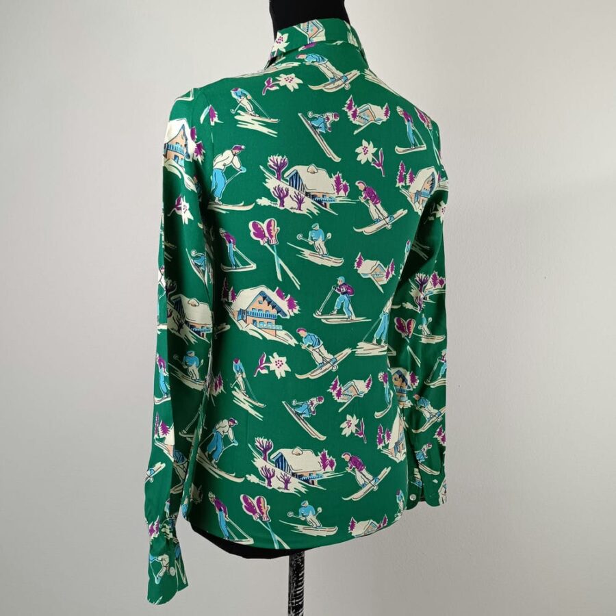 vintage shirt skier pattern