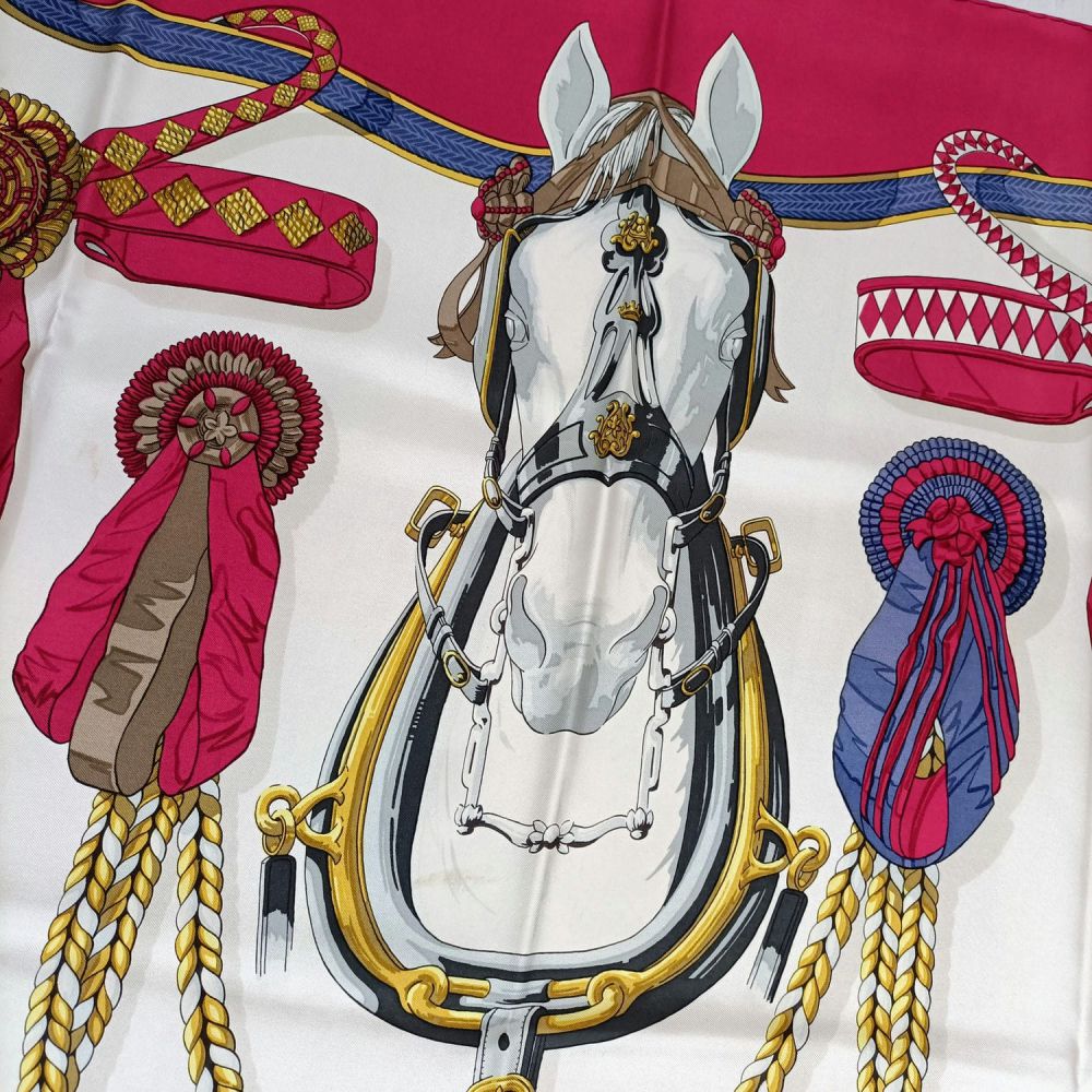 Foulard Hermes vintage Frontaux et Cocardes 1968 - immagine 3