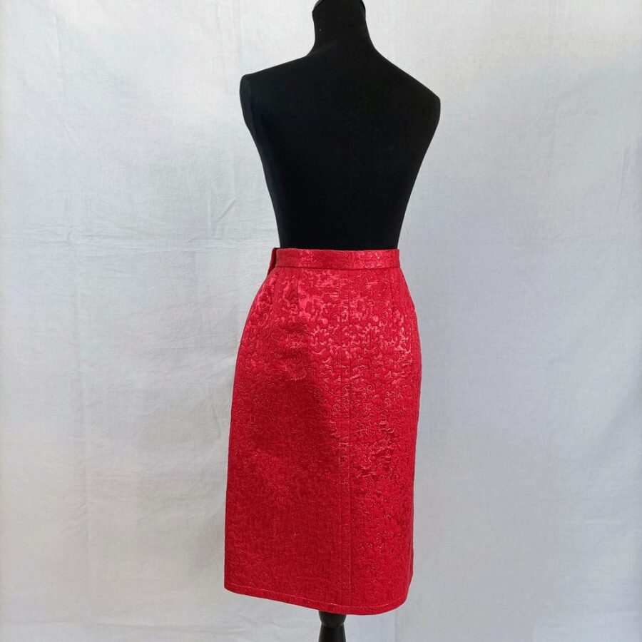 brocade skirt red