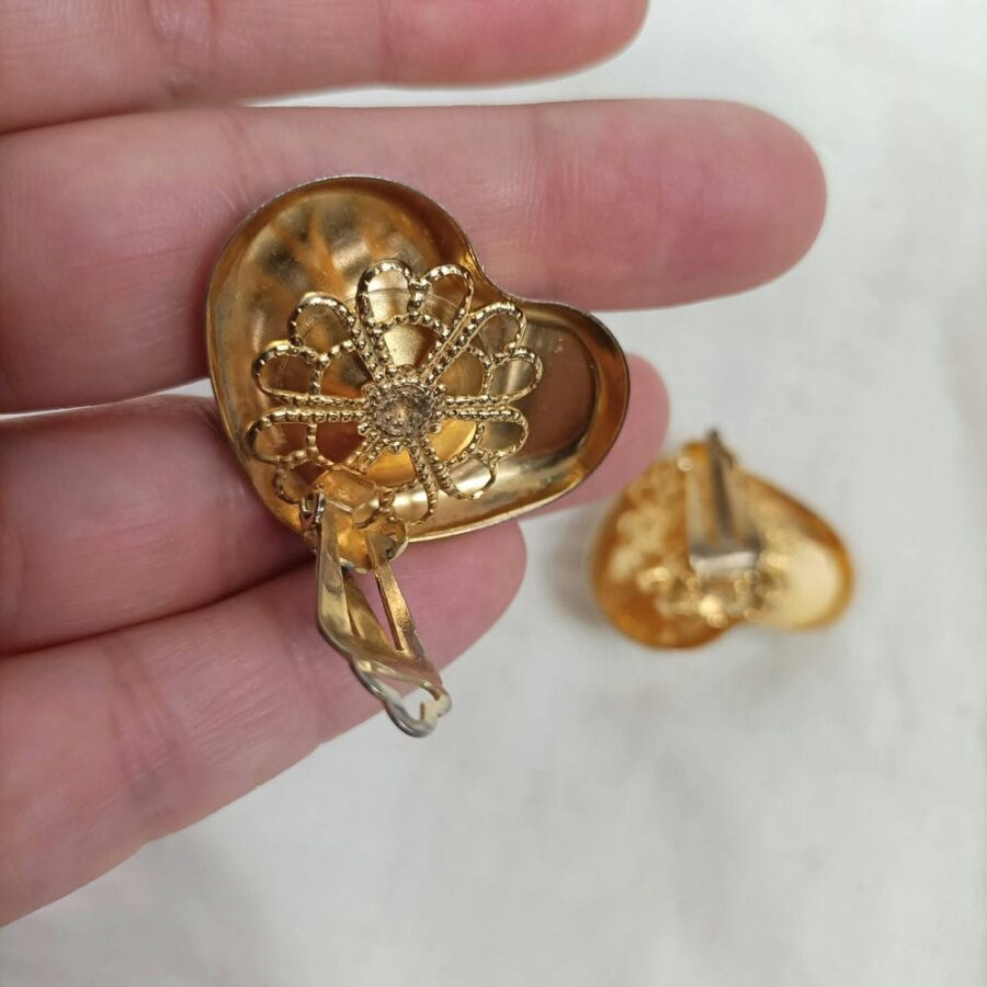 Orecchini blu a cuore vintage 1980s - immagine 7