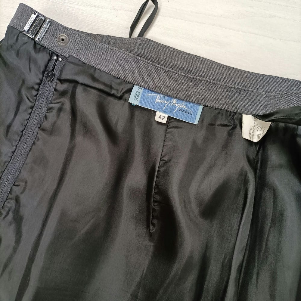 mugler vintage gray skirt suit