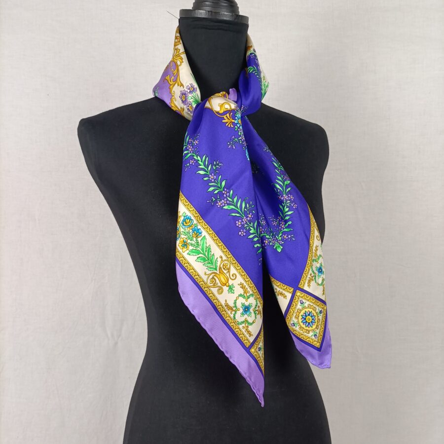 foulard seta viola vintage