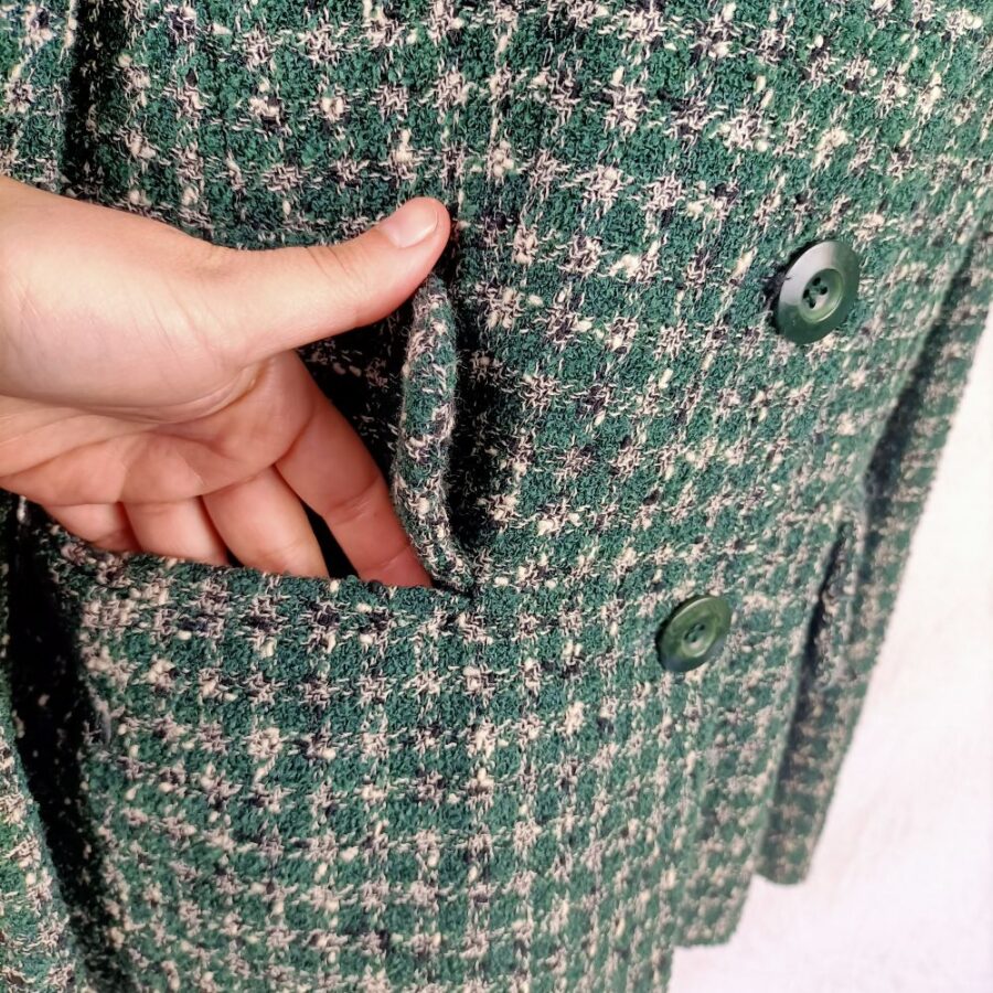 giacca tweed lana verde