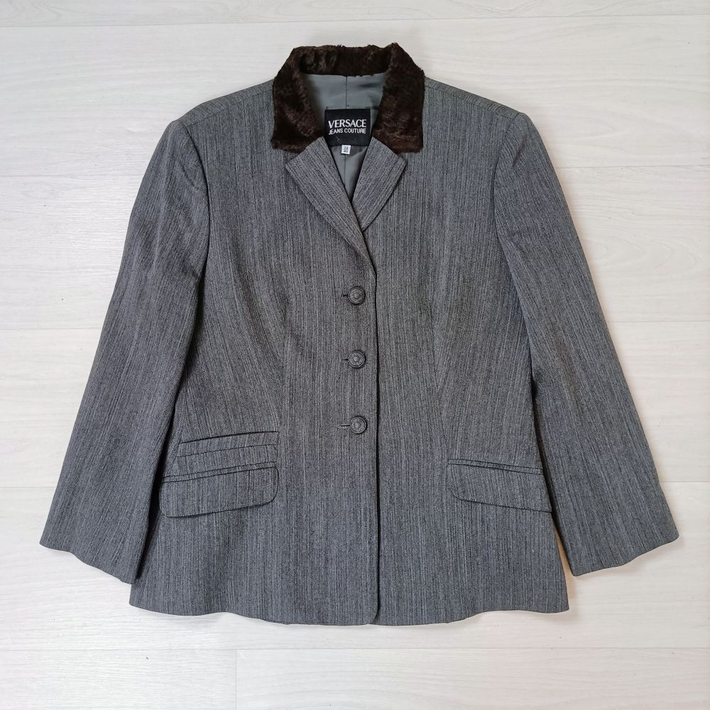 tailleur grigio lana vintage