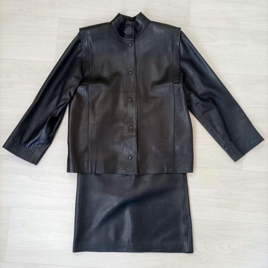 women vintage leather suit