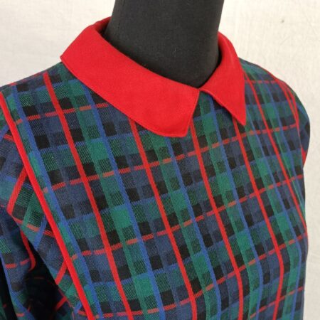 Vestito lungo vintage verde multicolore anni ‘70