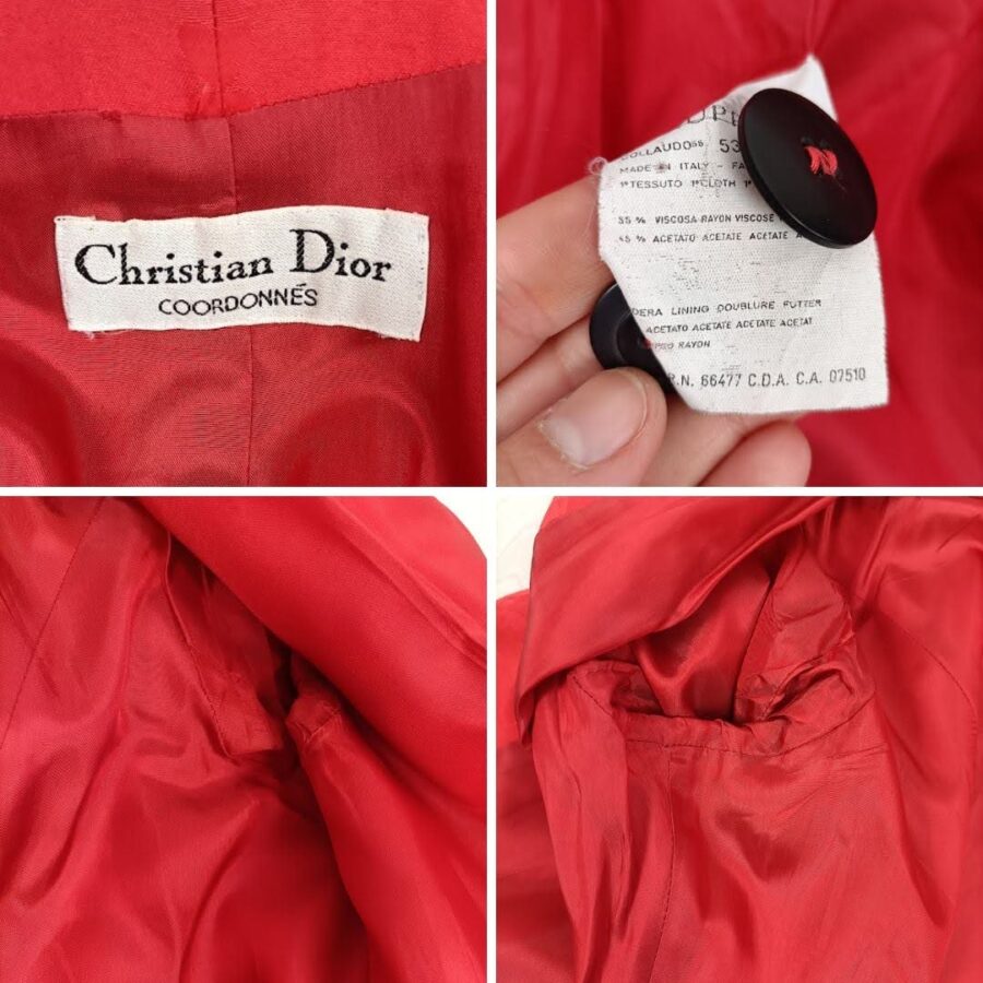 Dior giacca rossa scollo a V