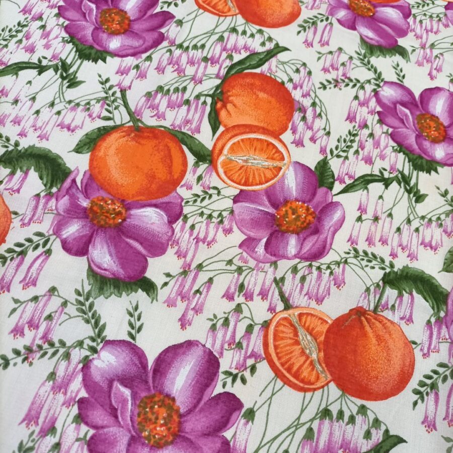 foulard con arance e fiori