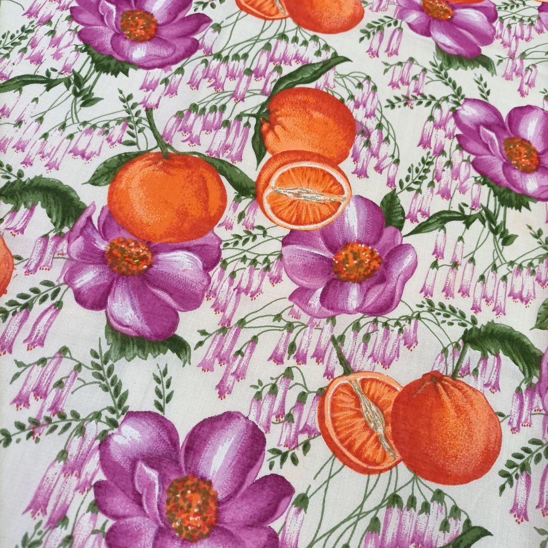 foulard con arance e fiori