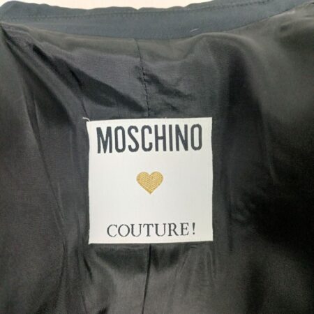 Giacca Moschino nera con frange vintage 90s