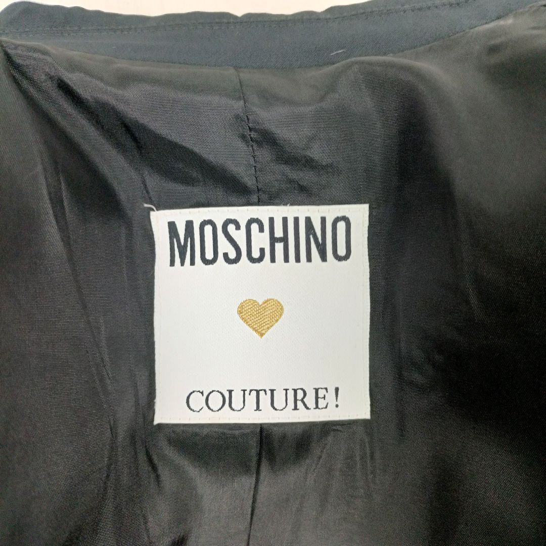 Giacca Moschino nera con frange vintage 90s