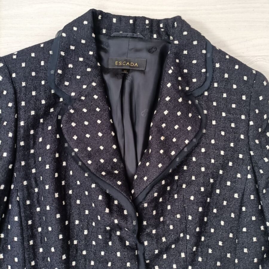 giacca blu a pois