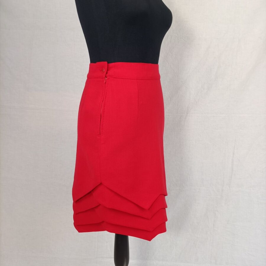 glam red skirt