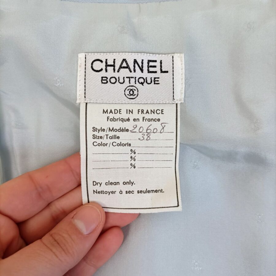Gonna Chanel vintage 90s di colore azzurro