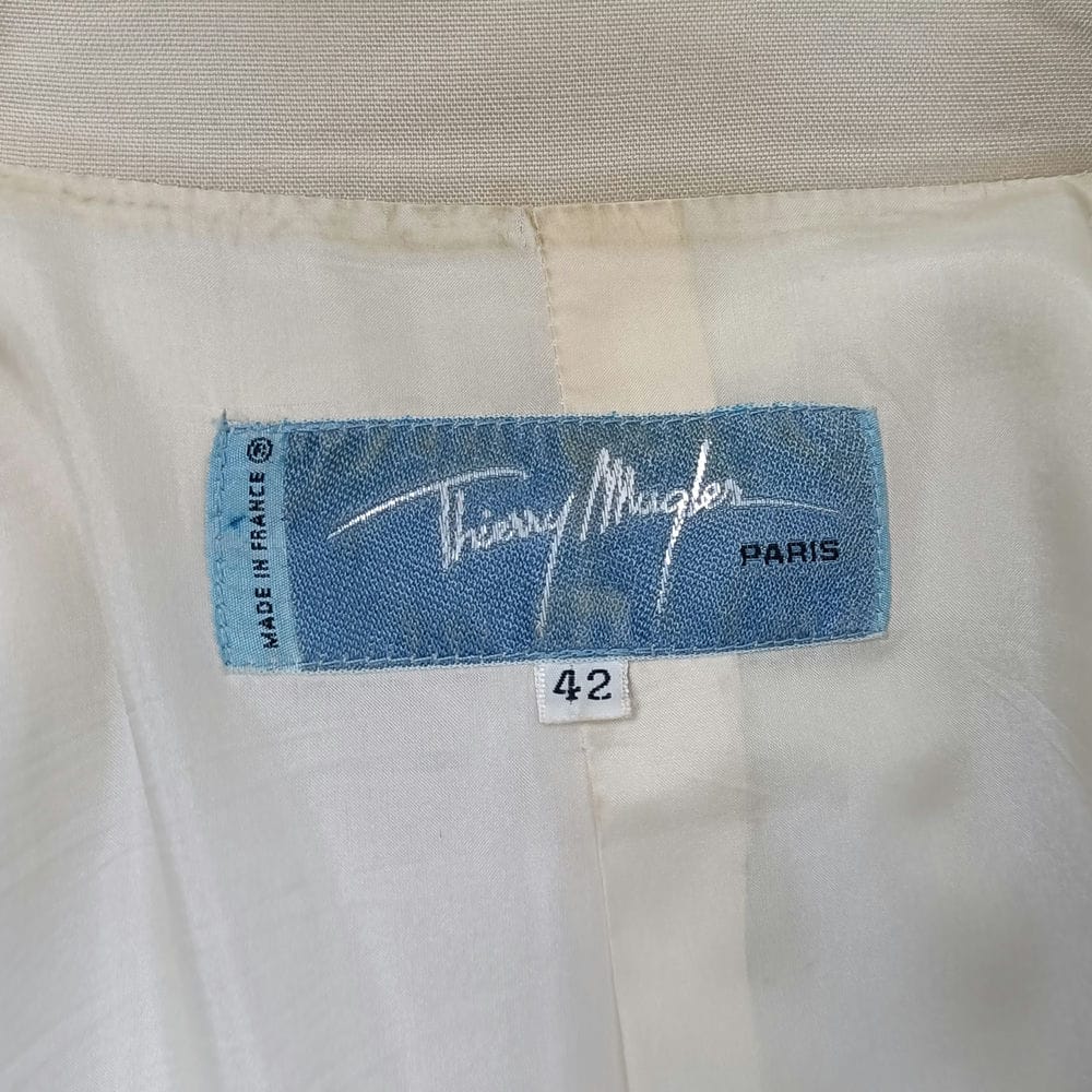 Blazer Mugler vintage beige e blu