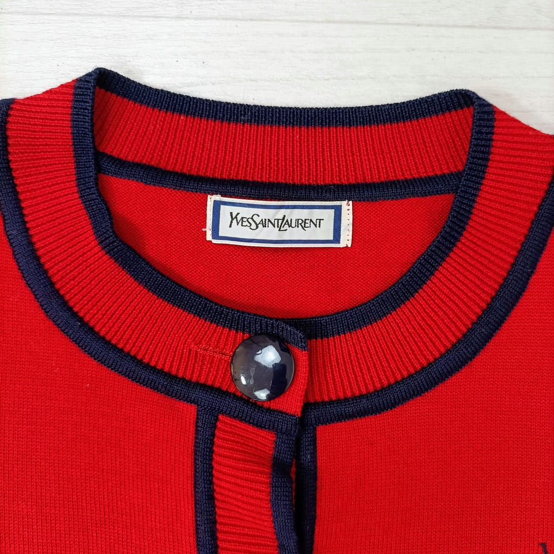 Cardigan rosso YSL vintage 80s