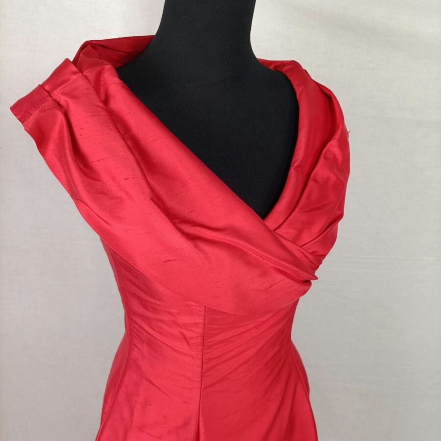 vestito seta rosso