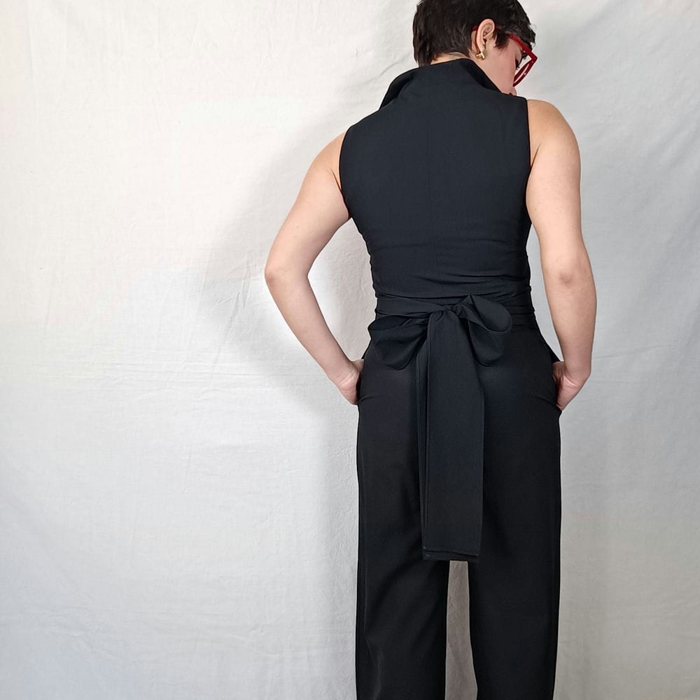 women cocktail black jumpsuit