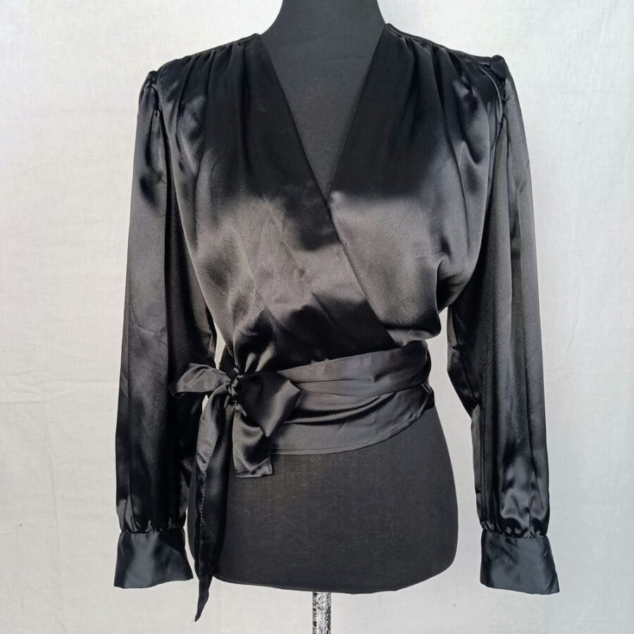 camicia seta nera