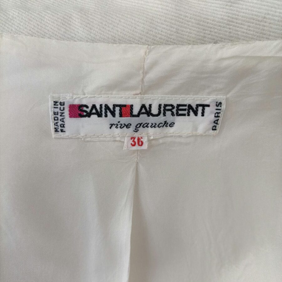 Giacca doppiopetto bianca vintage YSL Rive Gauche