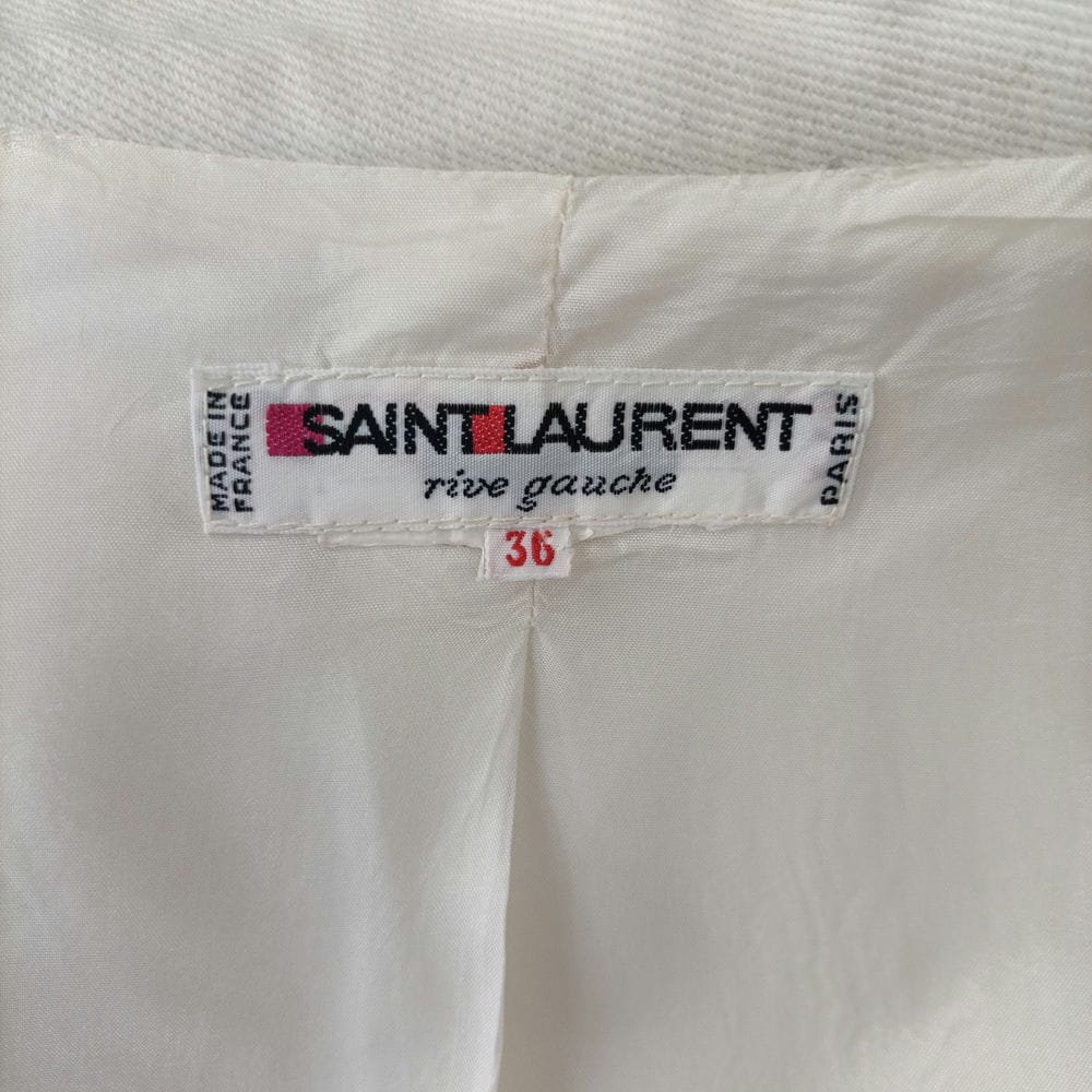 Giacca doppiopetto bianca vintage YSL Rive Gauche