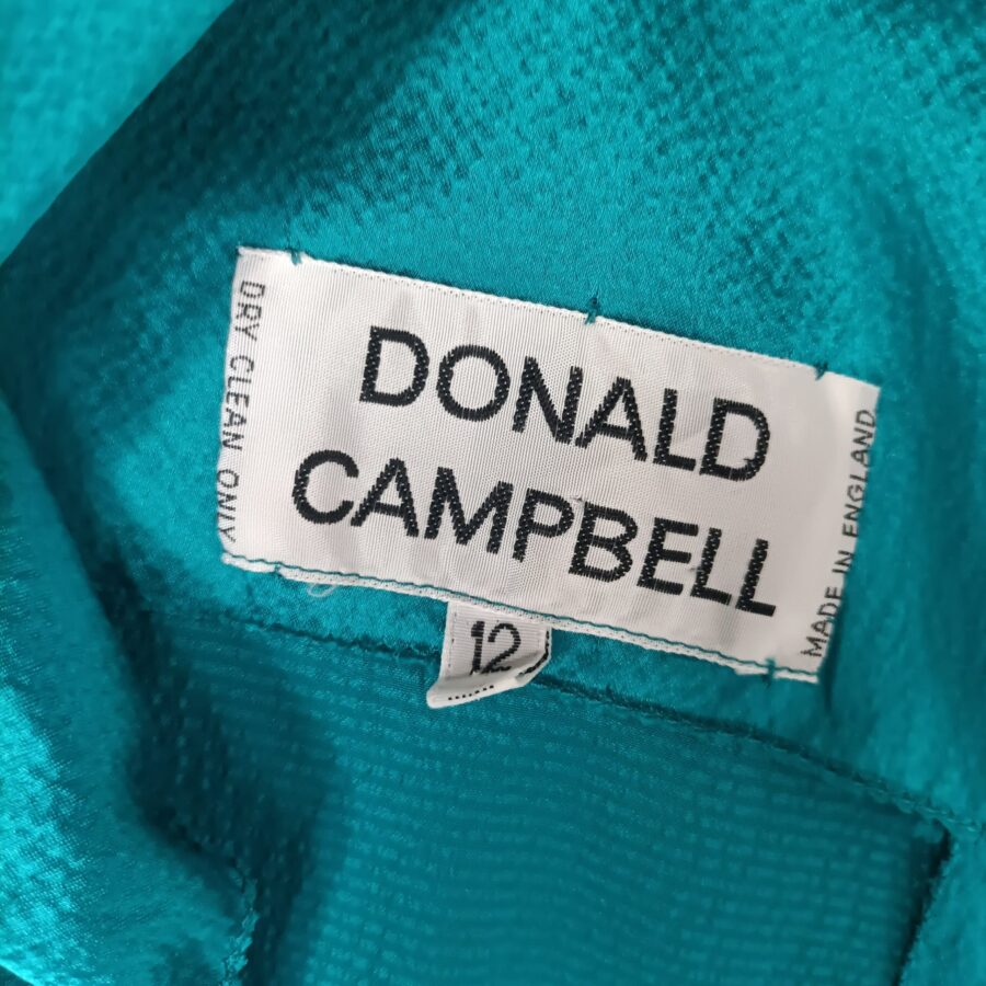 Abito elegante turchese da cerimonia Donald Campbell 1980s - immagine 3