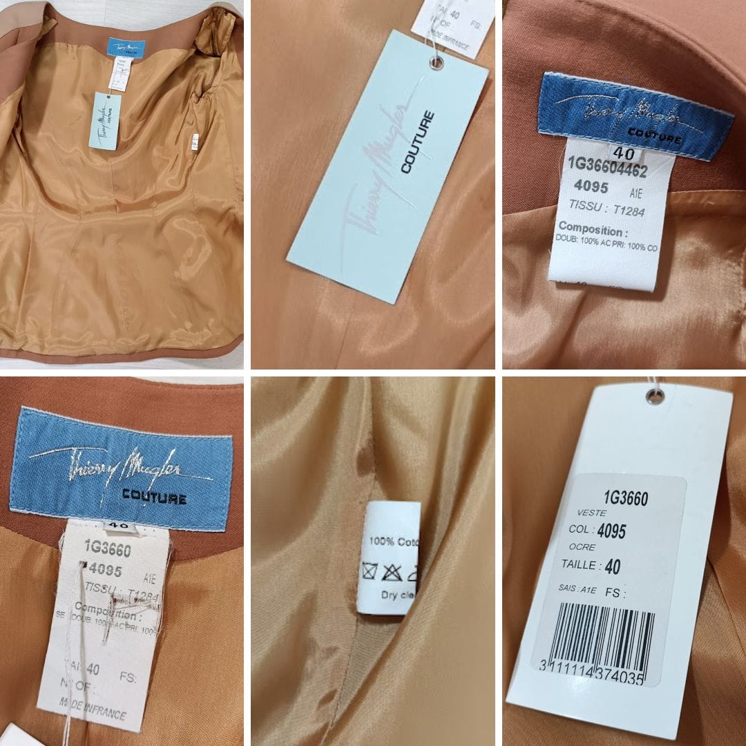 Tailleur Mugler y2k in cotone marrone - immagine 13