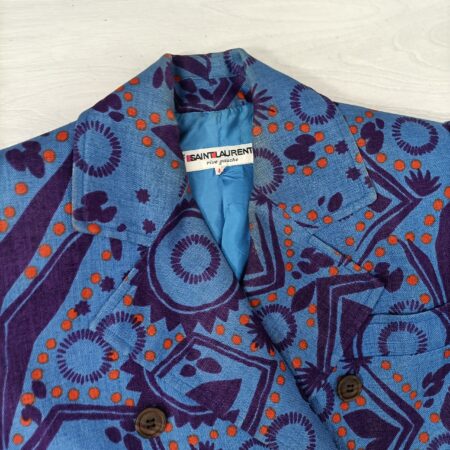 Saint Laurent Rive Gauche completo vestito e giacca in lino blu