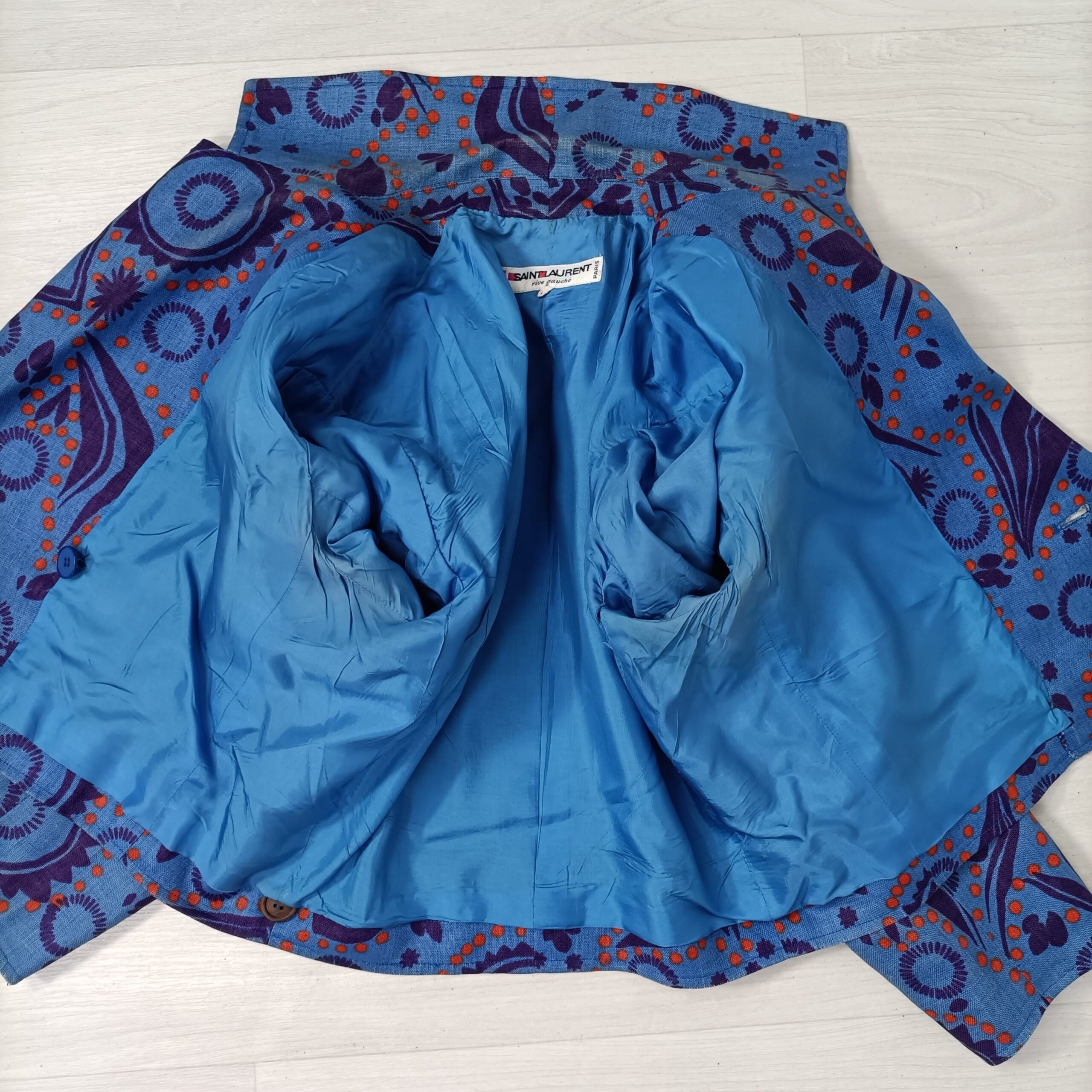 blue linen jacket vintage