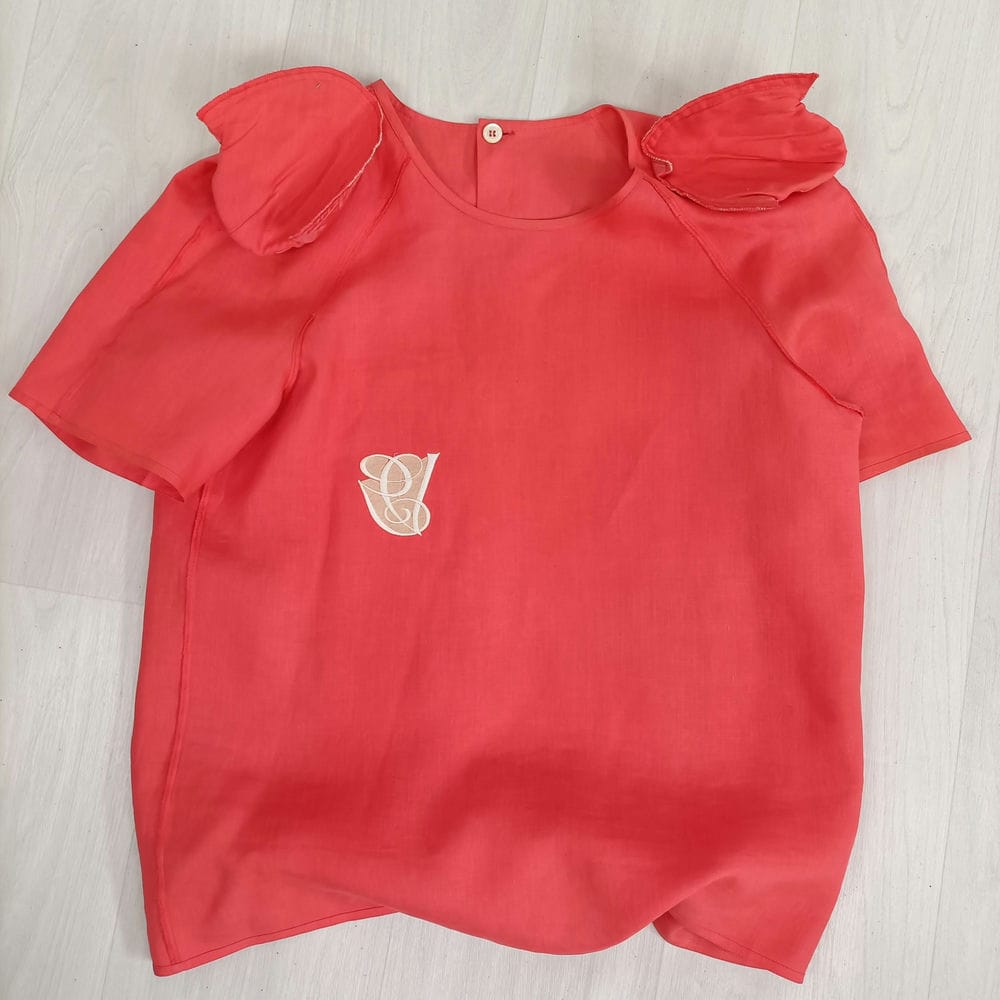 Camicia in lino arancione Valentino - immagine 7