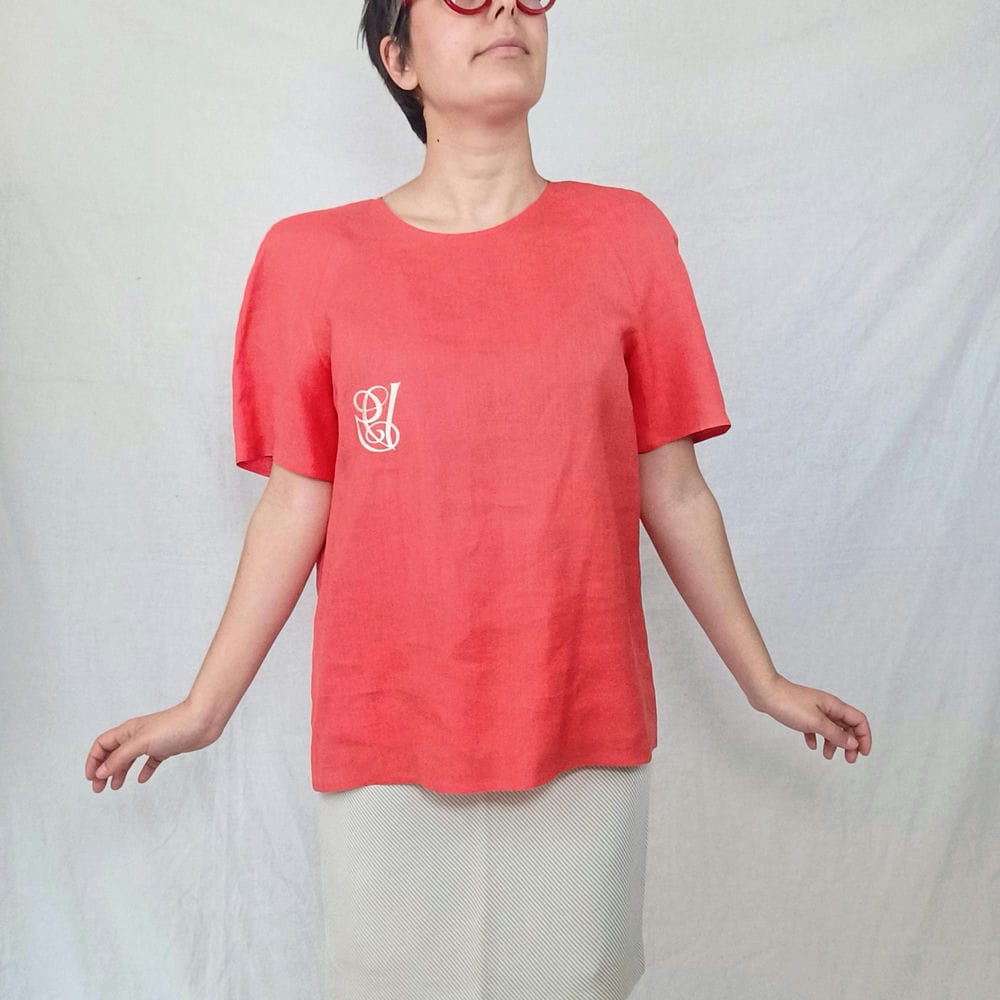 Camicia in lino arancione Valentino - immagine 4