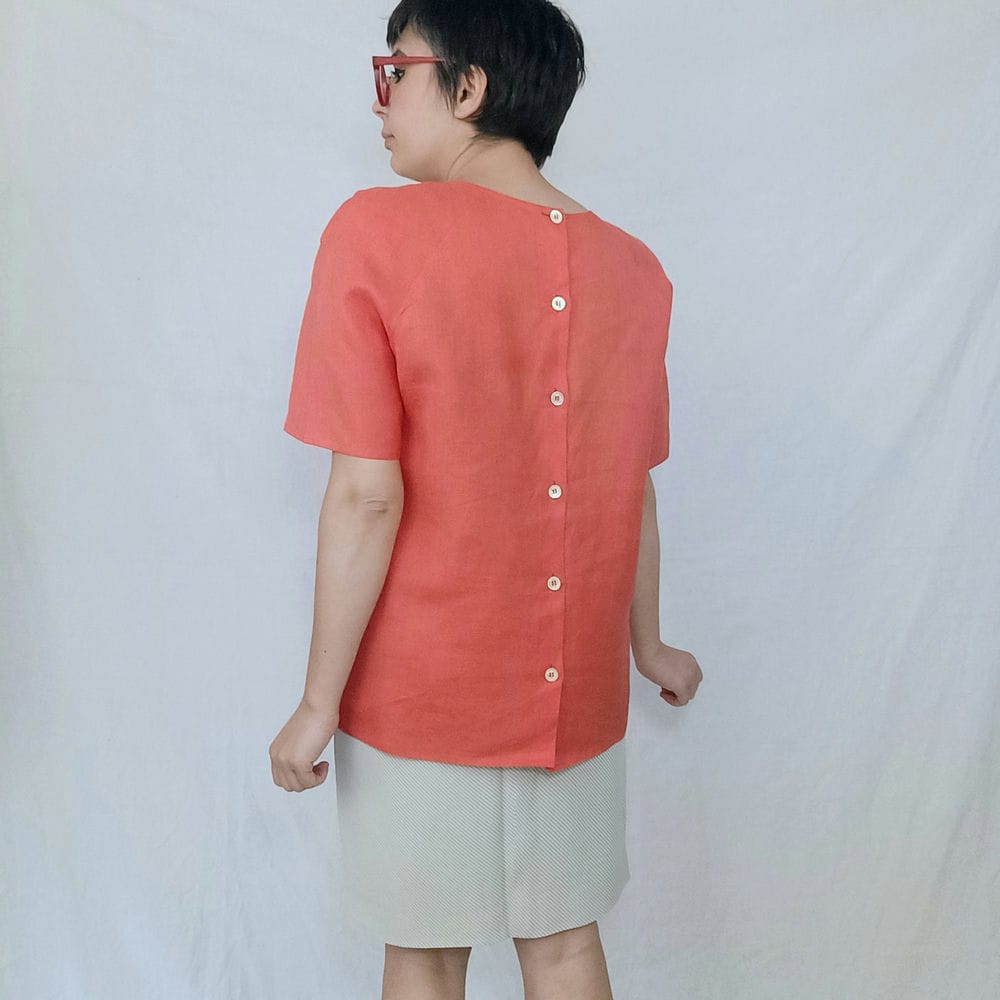 Camicia in lino arancione Valentino - immagine 5