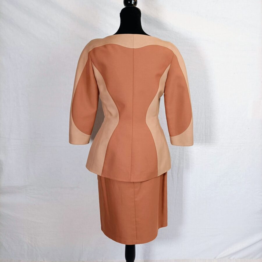 Tailleur Mugler y2k in cotone marrone - immagine 11