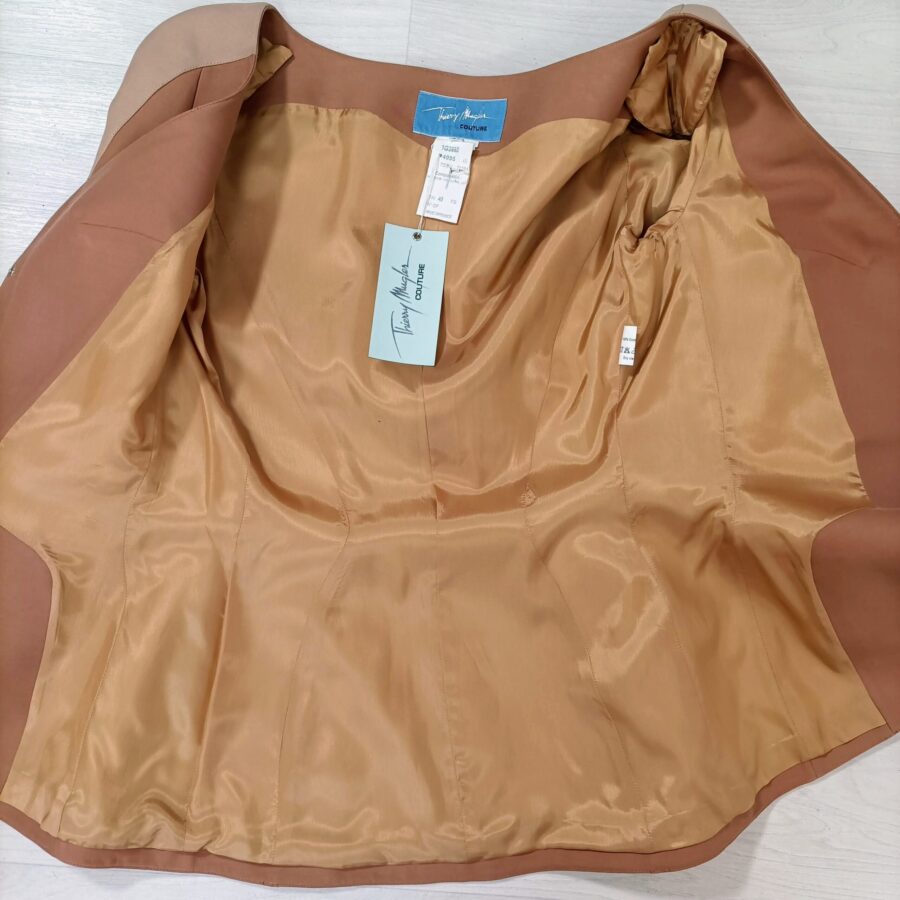 Tailleur Mugler y2k in cotone marrone - immagine 12