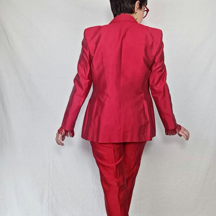 tailleur elegante rosso