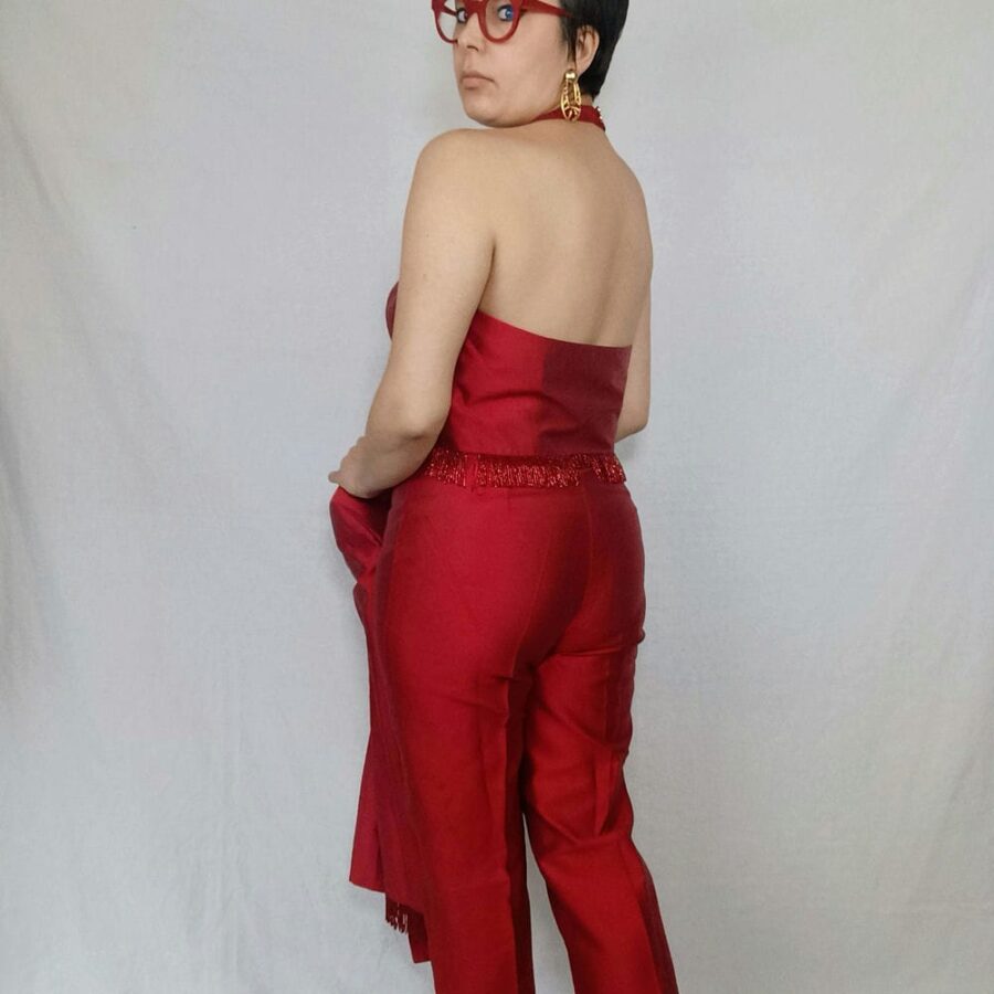 completo elegante in seta